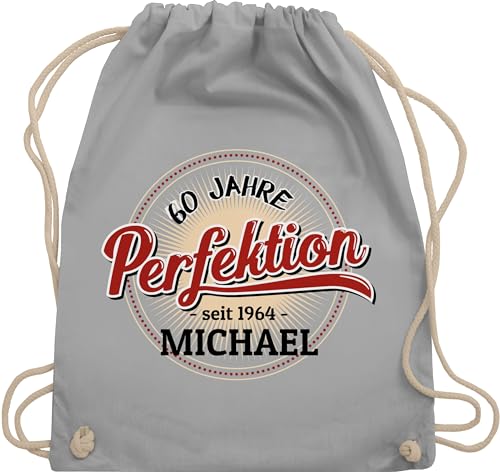 Turnbeutel Rucksack - 60. Geburtstag - 60 Jahre Perfektion - seit 1964 - Unisize - Hellgrau - zum 60.geburtstag 1963 beutel name sechzig sechzigern personalisiertes beschriften geschenke sprüche von Geschenk mit Namen personalisiert by Shirtracer