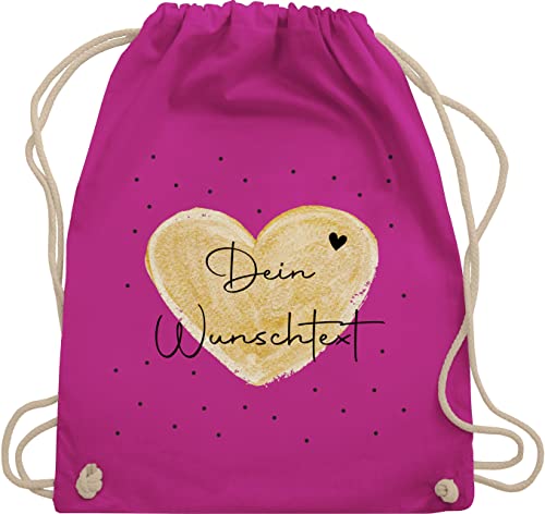 Turnbeutel Rucksack - Aufdruck selbst gestalten - Dein Wunschtext - Unisize - Fuchsia - beutel junggesellenabschied stoffbeutel wechselkleidung name partner sportbeutel schulkind kinderrucksack von Geschenk mit Namen personalisiert by Shirtracer