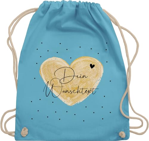 Turnbeutel Rucksack - Aufdruck selbst gestalten - Dein Wunschtext I Geschenk personalisiert Weihnachten I Vatertag I Muttertag I Geburtstag - Unisize - Hellblau - taschen jga beutel wechselkleidung von Geschenk mit Namen personalisiert by Shirtracer