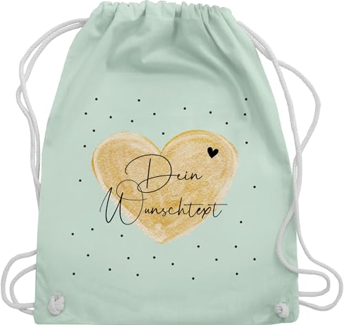 Turnbeutel Rucksack - Aufdruck selbst gestalten - Dein Wunschtext I Geschenk personalisiert Weihnachten I Vatertag I Muttertag I Geburtstag - Unisize - Pastell Grün - taschen jga von Geschenk mit Namen personalisiert by Shirtracer