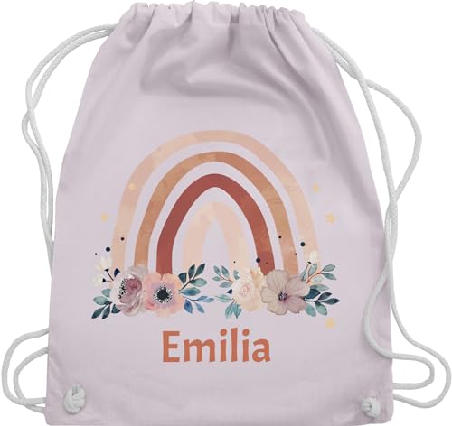 Turnbeutel Rucksack - Boho - Regenbogen Rainbow - Unisize - Pastell Rosa - kindergarten tasche beutel für die kita backpacks wäschebeutel stoffbeutel kinder name gymbag regenbogentasche von Geschenk mit Namen personalisiert by Shirtracer