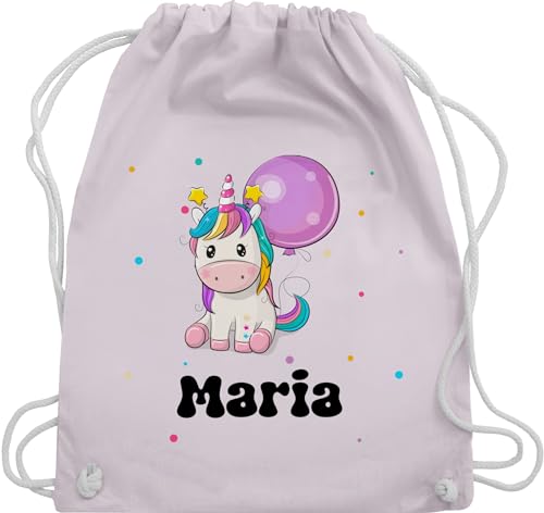 Turnbeutel Rucksack - Einhorn Einhörner Unicorn Geburtstag - Unisize - Pastell Rosa - beutel wechselkleidung und baumwoll stoffbeutel kindergarten mädchen baumwolle von Geschenk mit Namen personalisiert by Shirtracer