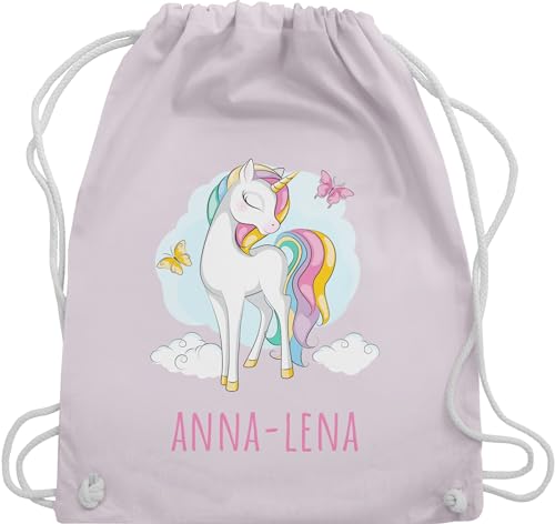 Turnbeutel Rucksack - Einhorn Unicorn Einhörner Kinder Geschenk - Unisize - Pastell Rosa - beutel kita geschenke gym kindergarten stoffbeutel und einhorn-tasche tasche kindergartenkind von Geschenk mit Namen personalisiert by Shirtracer