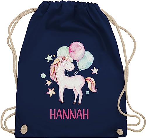 Turnbeutel Rucksack - Einhorn Unicorn Einhörner - Unisize - Navy Blau - kita wechselkleidung beutel mädchen personalisierte zugbeutel kindergarten sportbeutel und bags stoffbeutel schulkind sachen von Geschenk mit Namen personalisiert by Shirtracer