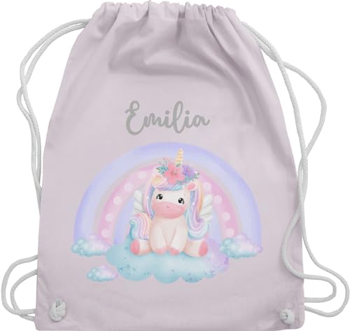 Turnbeutel Rucksack - Einhorn Unicorn Süß - Unisize - Pastell Rosa - kindergarten beutel wechselkleidung mädchen für kinder kita name maedchen schulanfang baumwolle aus stoffbeutel grundschule von Geschenk mit Namen personalisiert by Shirtracer