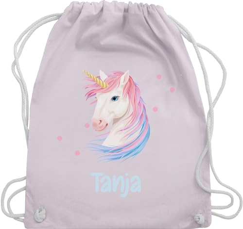 Turnbeutel Rucksack - Einhorn Unicorn - Unisize - Pastell Rosa - stoffbeutel für kindergarten wechselsachen beutel kita mädchen kinder wechselkleidung name tasche einschulung schulanfang von Geschenk mit Namen personalisiert by Shirtracer