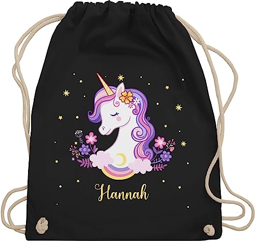 Turnbeutel Rucksack - Einhorn Geschenk Einhörner I Unicorn - Unisize - Schwarz - personalisierte geschenke mädchen einhornrucksack unicorns with beutel wechselbeutel kita kinderturnbeutel von Geschenk mit Namen personalisiert by Shirtracer