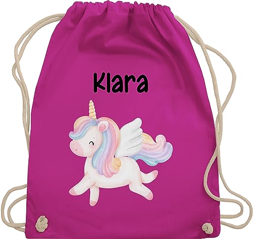 Turnbeutel Rucksack - Süßes Einhorn Sweet Unicorn - Unisize - Fuchsia - personalisierter beutel wechselkleidung personalisierte geschenke tasche turnsackerl kindergarten kinder name bags von Geschenk mit Namen personalisiert by Shirtracer