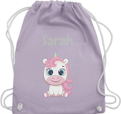 Turnbeutel Rucksack - Süßes Einhorn Unicorn Fabelwesen - Unisize - Pastell Lila - beutel wechselkleidung name und stoffbeutel kindergarten mädchen personalisierte kinder rucksäcke von Geschenk mit Namen personalisiert by Shirtracer