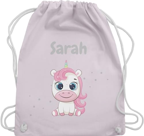 Turnbeutel Rucksack - Einhörner - Süßes Einhorn Unicorn Fabelwesen - Unisize - Pastell Rosa - sportbeutel mädchen name einhornrucksack unicorns beutel kindergarten für kinderturnbeutel von Geschenk mit Namen personalisiert by Shirtracer