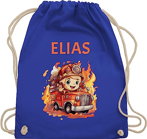 Turnbeutel Rucksack - Feuerwehr Junge Feuerwehr Kinder - Unisize - Royalblau - turnsäckchen beutel wechselkleidung kindergarten name baumwolle kita tasche feuerwehrauto von Geschenk mit Namen personalisiert by Shirtracer