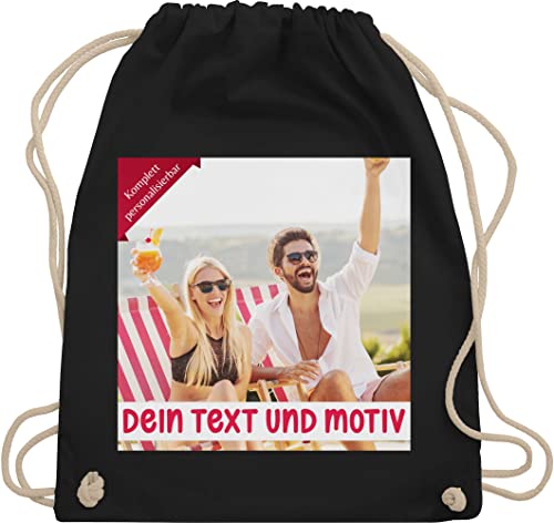 Turnbeutel Rucksack - Bild - Eigenem Foto Geschenk - Unisize - Schwarz - kita wechselkleidung beutel selbst drucken stoffbeutel turnsackerl kindergarten kinder selber gestalten tasche von Geschenk mit Namen personalisiert by Shirtracer