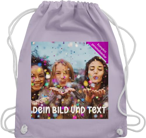 Turnbeutel Rucksack - Foto eigenem Bild - Fotogeschenk - Unisize - Pastell Lila - selbst erstellen selber beschriften personalisierte geschenke eigener text selbstgestalten personalisiertem druck von Geschenk mit Namen personalisiert by Shirtracer