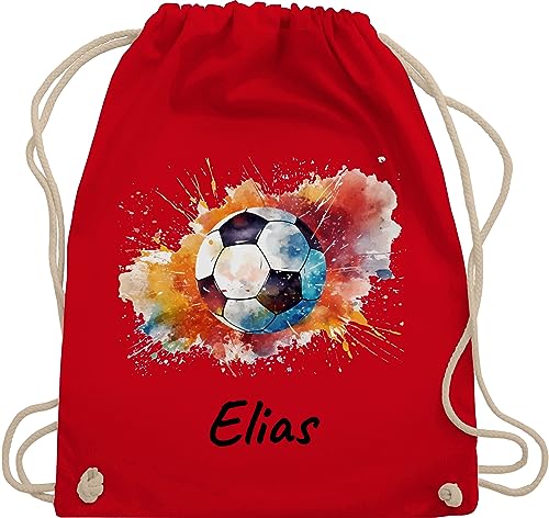 Turnbeutel Rucksack - Fußball Fußballer Fußballfan Fußballerin Geschenk - Unisize - Rot - turn beutel rucksäcke fussball kinder fusball geschenke sportbeutel kindergarten stoffbeutel von Geschenk mit Namen personalisiert by Shirtracer