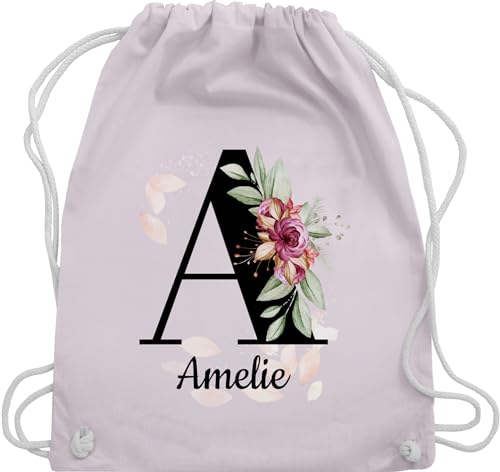 Turnbeutel Rucksack - Initialen - Buchstabe anpassbar - Unisize - Pastell Rosa - stoffbeutel kindergarten weihnacht turnen beutel wechselkleidung kita dem buchstaben bag mädchen personalisiertes von Geschenk mit Namen personalisiert by Shirtracer