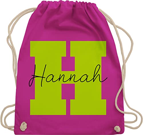 Turnbeutel Rucksack - Buchstabe mit Name - Geschenk mit Namen Persönliches personalisiertes Custom Gift Namen bedrucken Initialen Anfangsbuchstabe Namens Geschenk - Unisize - Fuchsia - buchstaben von Geschenk mit Namen personalisiert by Shirtracer