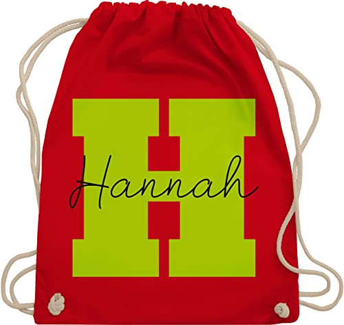 Turnbeutel Rucksack - Buchstabe mit Name - Geschenk mit Namen Persönliches personalisiertes Custom Gift Namen bedrucken Initialen Anfangsbuchstabe Namens Geschenk - Unisize - Rot - schulkind beutel von Geschenk mit Namen personalisiert by Shirtracer