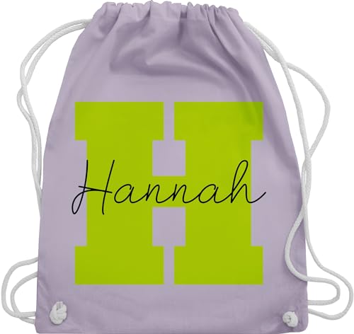 Turnbeutel Rucksack - Buchstabe mit Name - Geschenk mit Namen Persönliches personalisiertes Custom Gift Namen bedrucken Initialen Anfangsbuchstabe Namens Geschenk - Unisize - Pastell Lila von Geschenk mit Namen personalisiert by Shirtracer