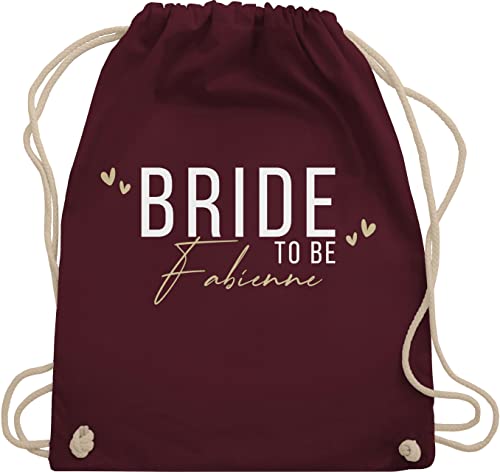 Turnbeutel Rucksack - JGA Junggesellenabschied - Bride To Be - Braut - Unisize - Bordeauxrot - abschied bag junggesellinnenabschied personalisierte beutel rucksäcke frauen turnsack von Geschenk mit Namen personalisiert by Shirtracer