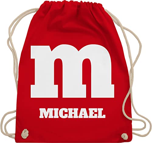 Turnbeutel Rucksack - Karneval Accessoire Fasching - M Kostüm mit anpassbarem Namen - Unisize - Rot - fünfte jahreszeit tasche personalisierte beutel stoff personalisierter taschen jga rucksaecke von Geschenk mit Namen personalisiert by Shirtracer