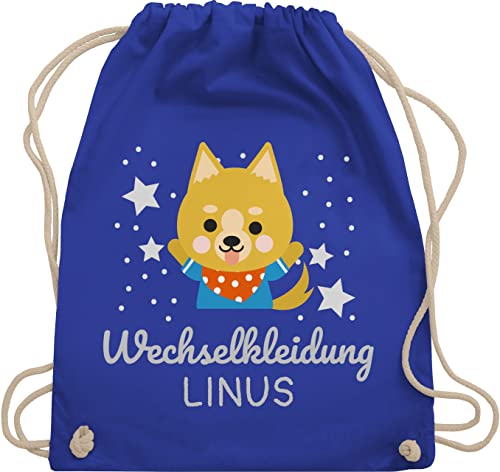 Turnbeutel Rucksack - Kita Beutel Wechselsachen Jungen - Wechselkleidung Hund - Unisize - Royalblau - personalisierte stoffbeutel kindergarten personalisierter wechselbeutel backgym von Geschenk mit Namen personalisiert by Shirtracer