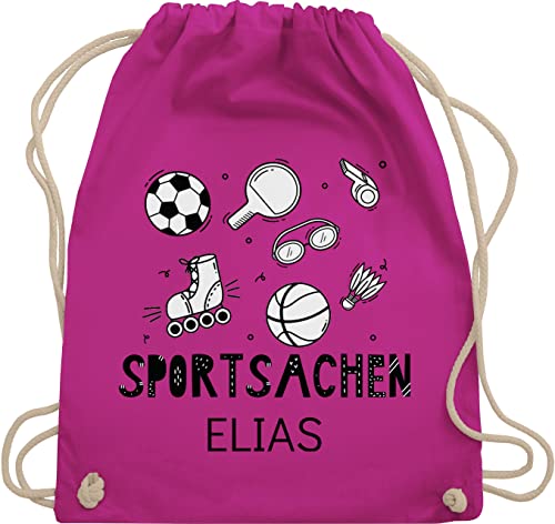 Turnbeutel Rucksack - Kita Beutel Wechselsachen Mädchen - Sportsachen - Fussball Tischtennis Schwimmen Basketball - Unisize - Fuchsia - kindergartenbeutel kindergarten wechselkleidung kinder tasche von Geschenk mit Namen personalisiert by Shirtracer