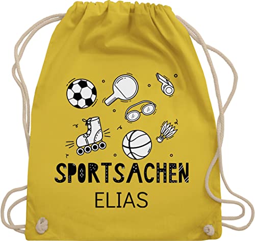 Turnbeutel Rucksack - Kita Beutel Wechselsachen Mädchen - Sportsachen - Fussball Tischtennis Schwimmen Basketball - Unisize - Gelb - wechselkleidung junge turntasche von Geschenk mit Namen personalisiert by Shirtracer