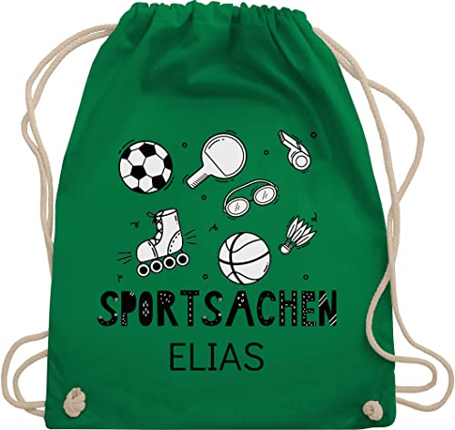 Turnbeutel Rucksack - Kita Beutel Wechselsachen Mädchen - Sportsachen - Fussball Tischtennis Schwimmen Basketball - Unisize - Grün - personalisierter wechselkleidung kindergartenrucksack von Geschenk mit Namen personalisiert by Shirtracer