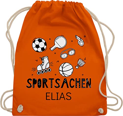 Turnbeutel Rucksack - Kita Beutel Wechselsachen Mädchen - Sportsachen - Fussball Tischtennis Schwimmen Basketball - Unisize - Orange - kita-rucksack wechselkleidung kindergarten stofftasche von Geschenk mit Namen personalisiert by Shirtracer