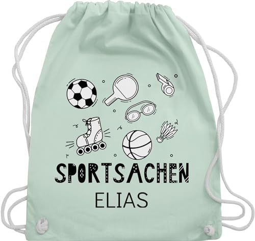 Turnbeutel Rucksack - Kita Beutel Wechselsachen Mädchen - Sportsachen - Fussball Tischtennis Schwimmen Basketball - Unisize - Pastell Grün - personalisierter kinder kindergartenrucksack jungen von Geschenk mit Namen personalisiert by Shirtracer