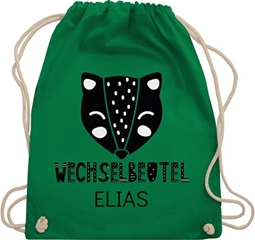 Turnbeutel Rucksack - Kita Beutel Wechselsachen Mädchen - Wechselbeutel mit Fuchs - Unisize - Grün - personalisierter kindergartenrucksack für jungs kindergarten name taschen kindergartentasche von Geschenk mit Namen personalisiert by Shirtracer