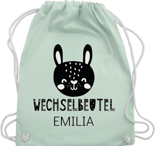 Turnbeutel Rucksack - Kita Beutel Wechselsachen Mädchen - Wechselbeutel mit Hase - Unisize - Pastell Grün - kindergarten tasche geschenke kindergartenkinder turnen kitarucksäcke junge von Geschenk mit Namen personalisiert by Shirtracer