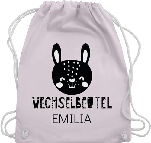 Turnbeutel Rucksack - Kita Beutel Wechselsachen Mädchen - Wechselbeutel mit Hase - Unisize - Pastell Rosa - wechseltasche kindergarten kindergartenbeutel personalisierte name stoffbeutel von Geschenk mit Namen personalisiert by Shirtracer