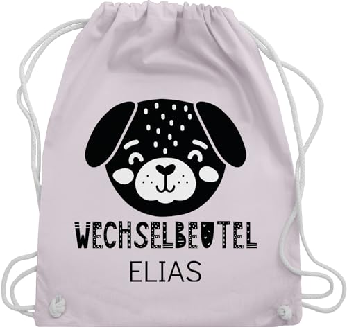 Turnbeutel Rucksack - Kita Beutel Wechselsachen Mädchen - Wechselbeutel mit Hund - Unisize - Pastell Rosa - jungs tasche kindergarten wechselkleidung turnen kindergartentasche aus stoff von Geschenk mit Namen personalisiert by Shirtracer