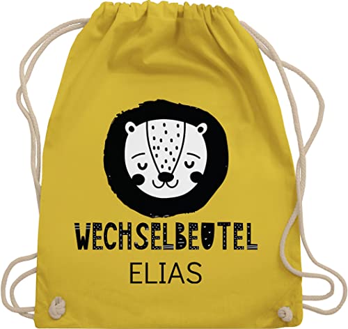 Turnbeutel Rucksack - Kita Beutel Wechselsachen Mädchen - Wechselbeutel Löwe - Unisize - Gelb - jungs tasche kindergarten wechselkleidung baumwolle kinder junge personalisierter wechselklamotten von Geschenk mit Namen personalisiert by Shirtracer