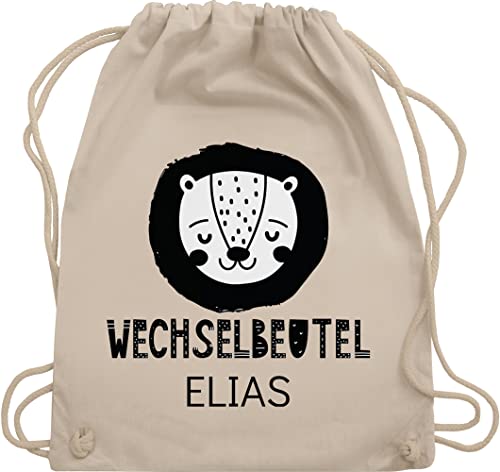 Turnbeutel Rucksack - Kita Beutel Wechselsachen Mädchen - Wechselbeutel Löwe - Unisize - Naturweiß - wäschebeutel für kindergarten kindergartenbeutel personalisierte name stoffrucksack von Geschenk mit Namen personalisiert by Shirtracer