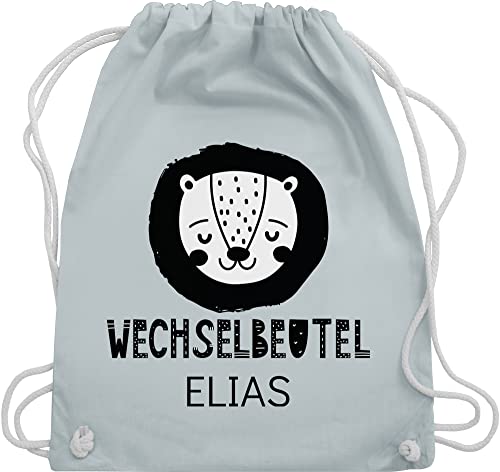 Turnbeutel Rucksack - Kita Beutel Wechselsachen Mädchen - Wechselbeutel Löwe - Unisize - Pastell Blau - personalisierter kindergartenrucksack wechselkleidung junge stoffrucksack kindergarten von Geschenk mit Namen personalisiert by Shirtracer