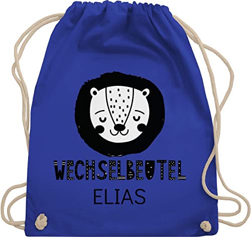 Turnbeutel Rucksack - Kita Beutel Wechselsachen Mädchen - Wechselbeutel Löwe - Unisize - Royalblau - wäschebeutel für kindergarten kindergartenbeutel personalisierte name stoffrucksack von Geschenk mit Namen personalisiert by Shirtracer