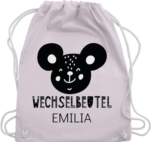 Turnbeutel Rucksack - Kita Beutel Wechselsachen Mädchen - Wechselbeutel mit Maus - Unisize - Pastell Rosa - jungs tasche kindergarten wechselkleidung baumwolle kindergartentasche jungen von Geschenk mit Namen personalisiert by Shirtracer