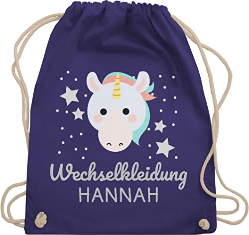 Turnbeutel Rucksack - Kita Beutel Wechselsachen Mädchen - Wechselkleidung Einhorn - Unisize - Lila - personalisierte stoffbeutel kindergarten wechselbeutel rucksäcke für wechselwäsche jungen von Geschenk mit Namen personalisiert by Shirtracer