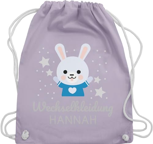 Turnbeutel Rucksack - Kita Beutel Wechselsachen Mädchen - Wechselkleidung Hase - Unisize - Pastell Lila - name kindergarten kinderbeutel personalisierter kindergartentasche aus stoff von Geschenk mit Namen personalisiert by Shirtracer