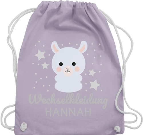 Turnbeutel Rucksack - Kita Beutel Wechselsachen Mädchen - Wechselkleidung Lama - Unisize - Pastell Lila - name kindergarten turnsackerl stoffbeutel personalisierter kindergartenrucksack von Geschenk mit Namen personalisiert by Shirtracer