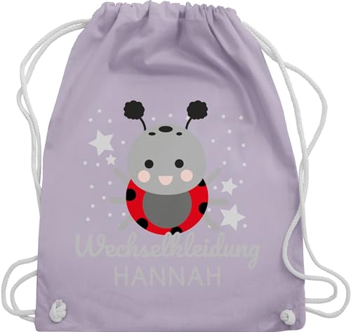 Turnbeutel Rucksack - Kita Beutel Wechselsachen Mädchen - Wechselkleidung Marienkäfer - Unisize - Pastell Lila - personalisierter kindergartenrucksack für jungs geschenke kindergartenkinder von Geschenk mit Namen personalisiert by Shirtracer