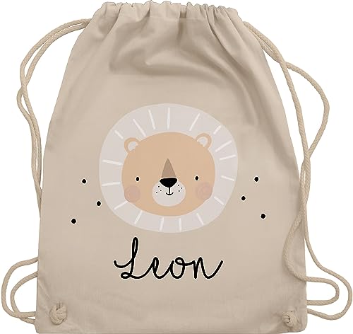 Turnbeutel Rucksack - Süßes Löwenmotiv Geschenk Löwe Geschenke Löwen I König der Tiere - Unisize - Naturweiß - personalisierter beutel wechselkleidung personalisierte kindergartentasche tier von Geschenk mit Namen personalisiert by Shirtracer