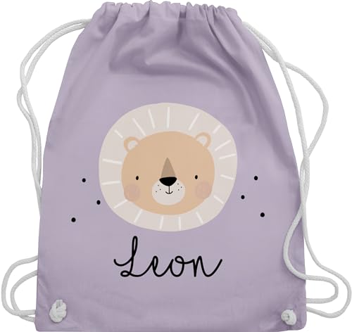 Turnbeutel Rucksack - Süßes Löwenmotiv Geschenk Löwe Geschenke Löwen I König der Tiere - Unisize - Pastell Lila - personalisierter beutel wechselkleidung personalisierte kindergartentasche von Geschenk mit Namen personalisiert by Shirtracer