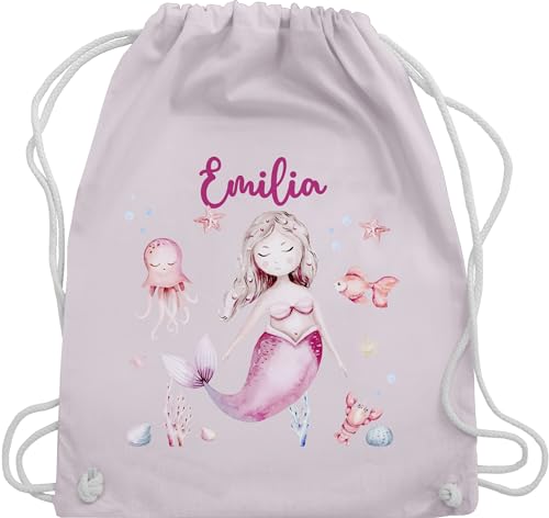 Turnbeutel Rucksack - Meerjungfrau Nymphe Nixe - Unisize - Pastell Rosa - turnen tasche meerjungfrauen personalisierte sporttasche stoffbeutel turn beutel taschen kinderturnbeutel rucksäcke von Geschenk mit Namen personalisiert by Shirtracer