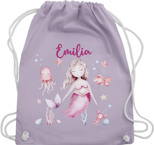 Turnbeutel Rucksack - Meerjungfrau Nymphe Nixe - Unisize - Pastell Lila - beutel meerjungfrauen tasche stoffbeutel rucksäcke baumwoll stoff turn kinder baumwolle turnen mädchen und eigenem nymph von Geschenk mit Namen personalisiert by Shirtracer