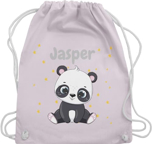 Turnbeutel Rucksack - Süßer Panda Pandabär Pandabären - Unisize - Pastell Rosa - name kinder baumwolle personalisierte personalisierter bär von Geschenk mit Namen personalisiert by Shirtracer