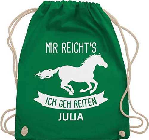 Turnbeutel Rucksack - Pferd Pferde - Mir reichts ich geh reiten - Unisize - Grün - tasche zum reit sachen für mädchen pferden gehe beutel pferderucksäcke pferdemotiv wunschnamen stoffbeutel von Geschenk mit Namen personalisiert by Shirtracer