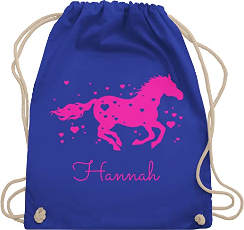 Turnbeutel Rucksack - Pferd - Pferde Geschenk Mädchen - Unisize - Royalblau - geschenke für reiterinnen tasche beutel stoffbeutel kindergarten reit sachen stofftasche schule maedchen name von Geschenk mit Namen personalisiert by Shirtracer